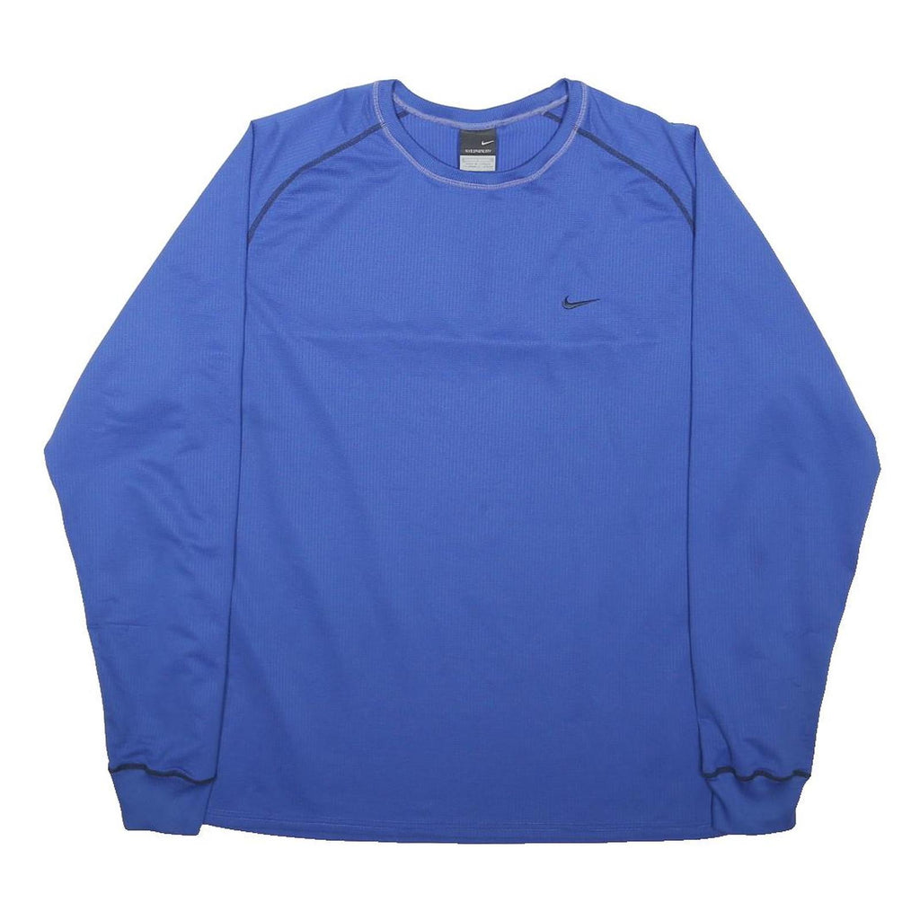 NIKE Mens Blue Long Sleeve Crew Neck Sports Activewear L Performance Top