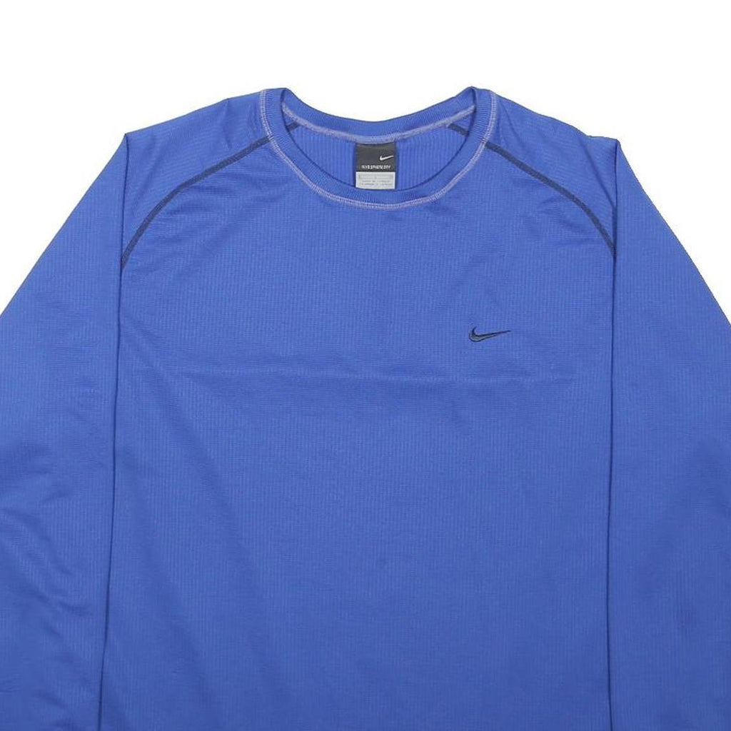 NIKE Mens Blue Long Sleeve Crew Neck Sports Activewear L Performance Top