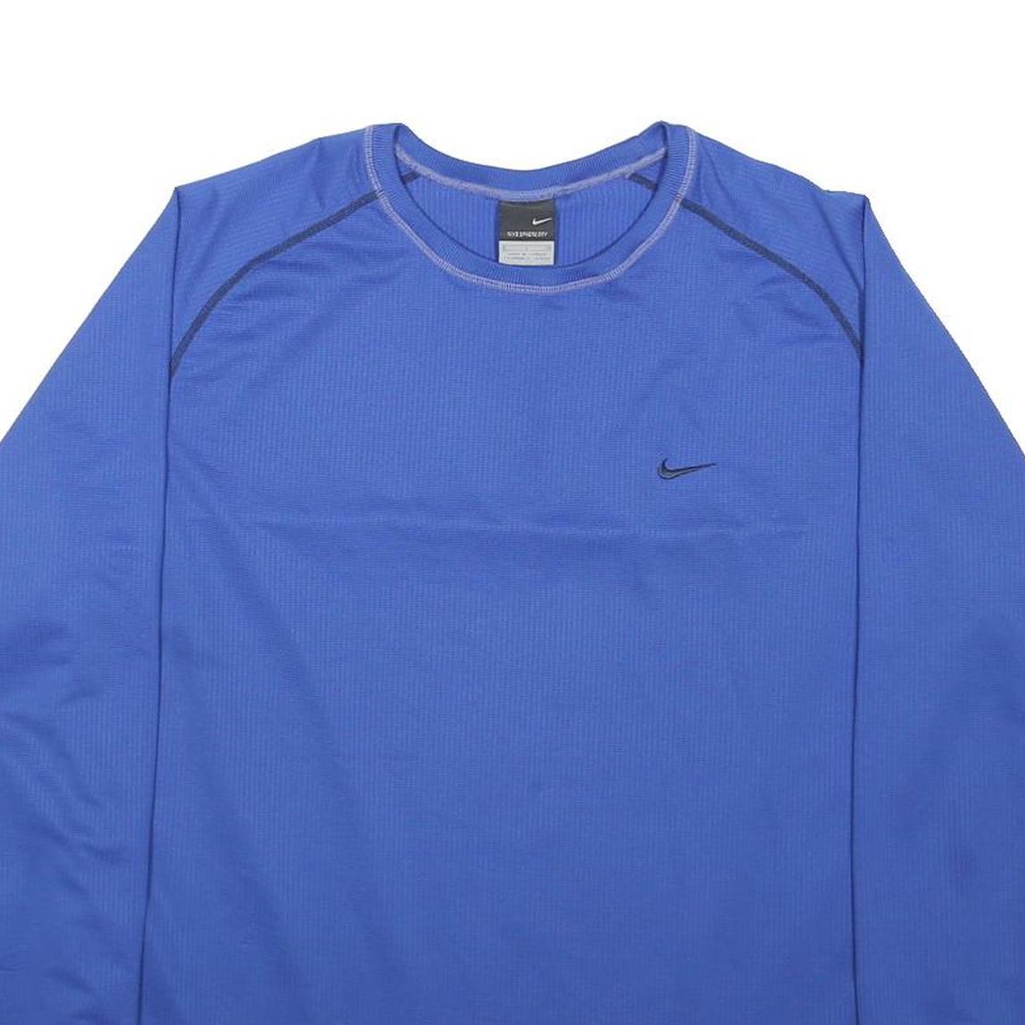 NIKE Mens Blue Long Sleeve Crew Neck Sports Activewear L Performance Top