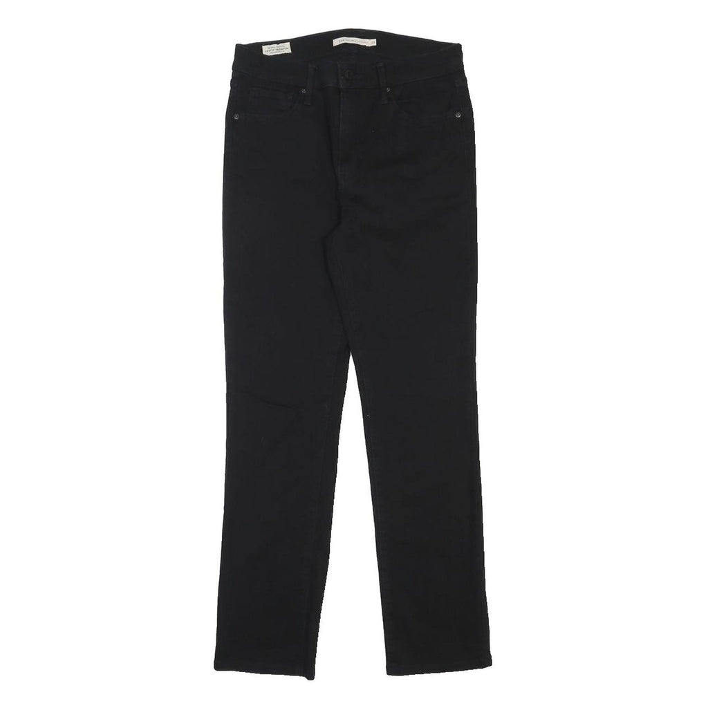 LEVI'S 724 BIG E Womens Regular Black Skinny Denim Raw W29 L30 Zip Cotton Blend