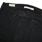 LEVI'S 724 BIG E Womens Regular Black Skinny Denim Raw W29 L30 Zip Cotton Blend