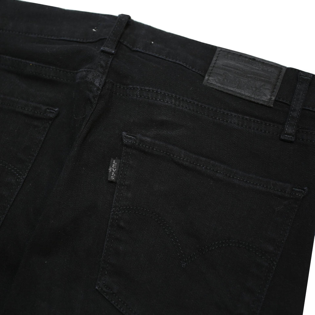 LEVI'S 724 BIG E Womens Regular Black Skinny Denim Raw W29 L30 Zip Cotton Blend