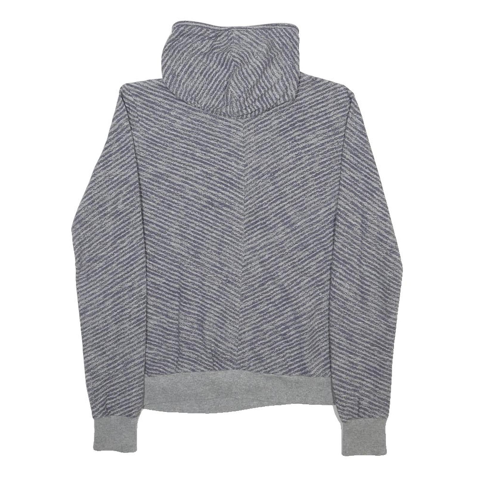 NIKE Womens Grey Patterned Pullover Hoodie M Cotton Blend