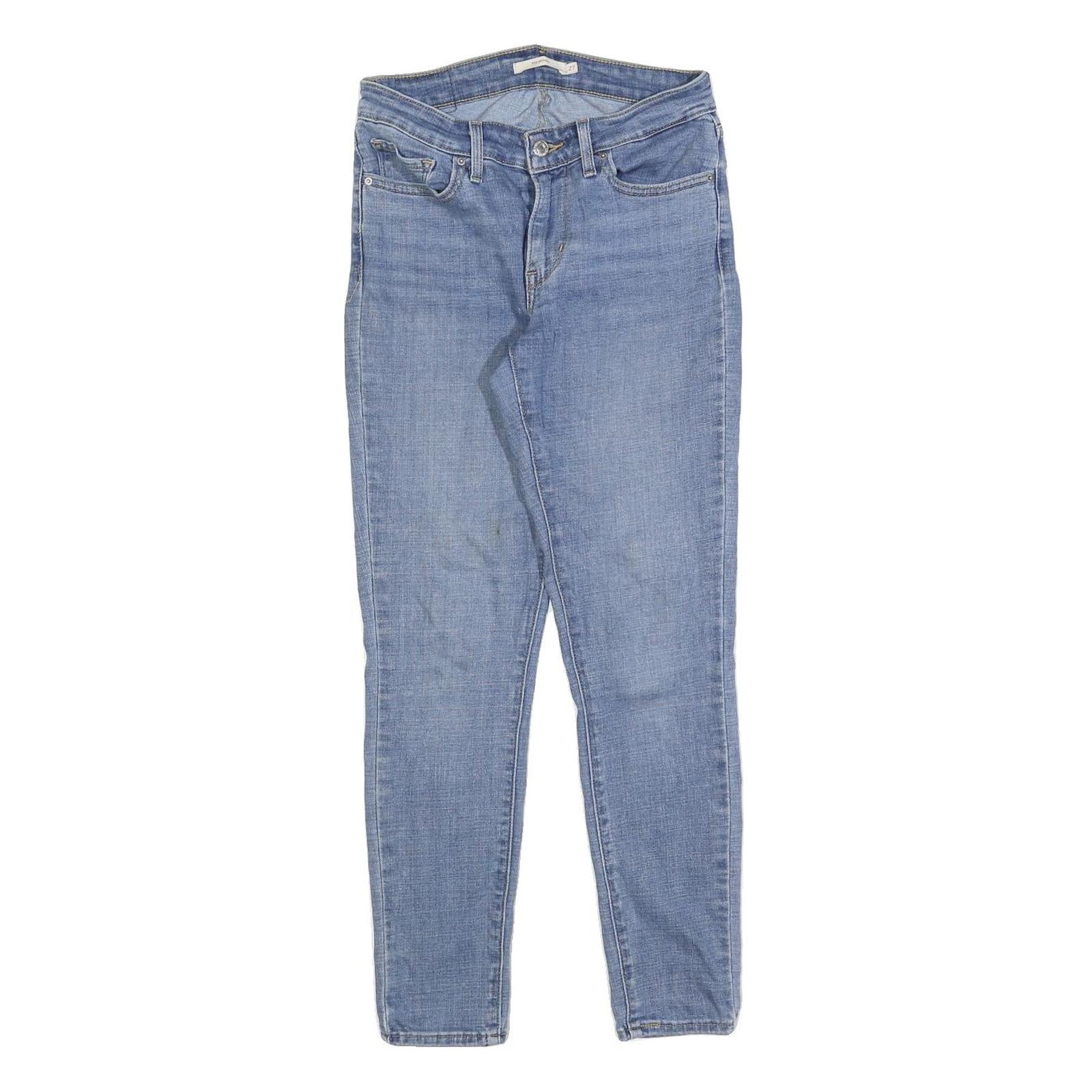 LEVI'S 711 Womens Slim Blue Denim Medium Wash W27 L28 Slim Fit Zip Jeans