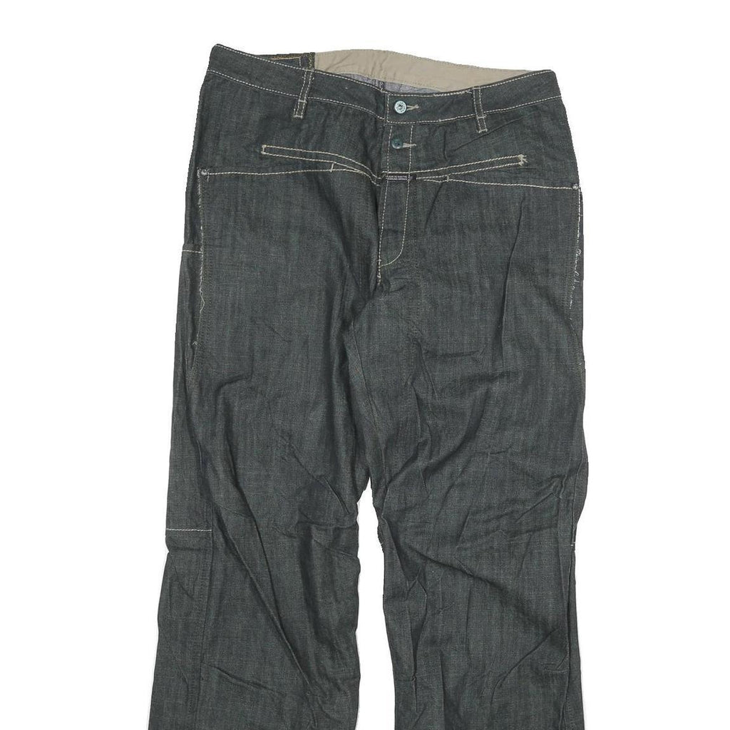 Womens Relaxed Fit Blue Jeans Cotton Blend Button W34 L32 Casual Comfortable