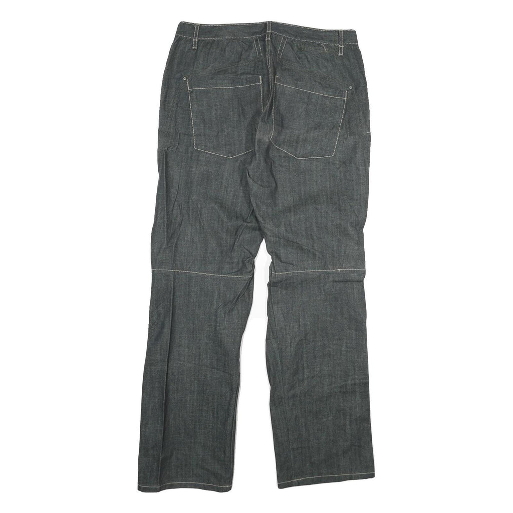 Womens Relaxed Fit Blue Jeans Cotton Blend Button W34 L32 Casual Comfortable