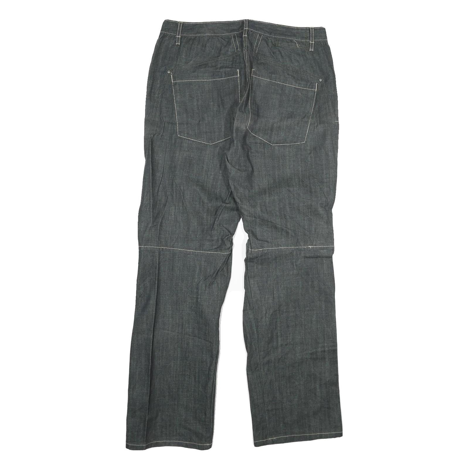 Womens Relaxed Fit Blue Jeans Cotton Blend Button W34 L32 Casual Comfortable