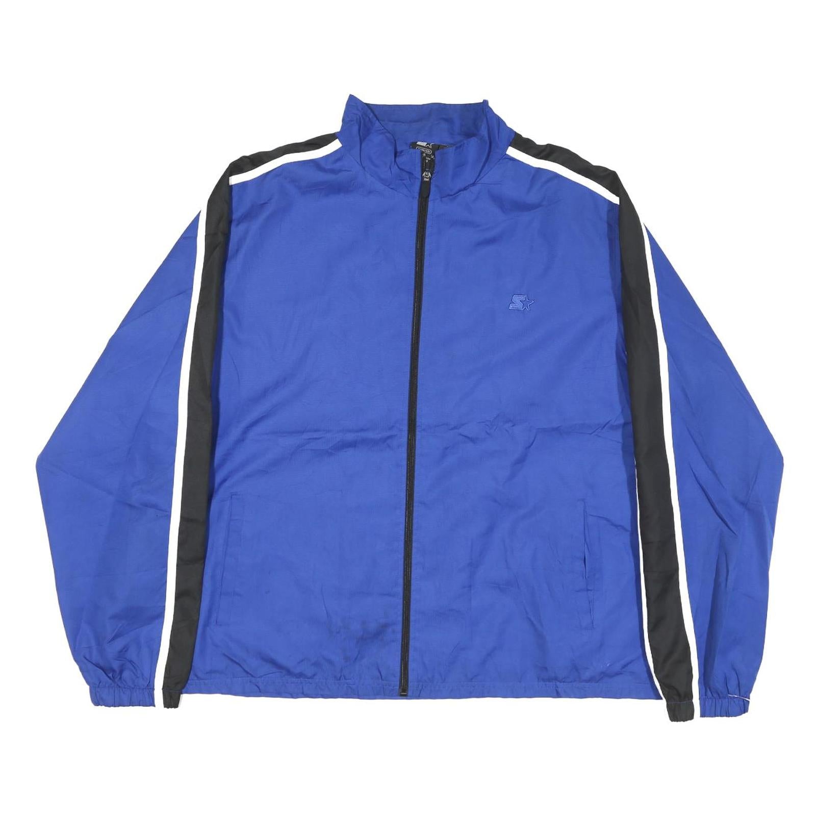 STARTER Mens Blue & Black Athletic Jacket XL Polyester Blend Sportswear Zip