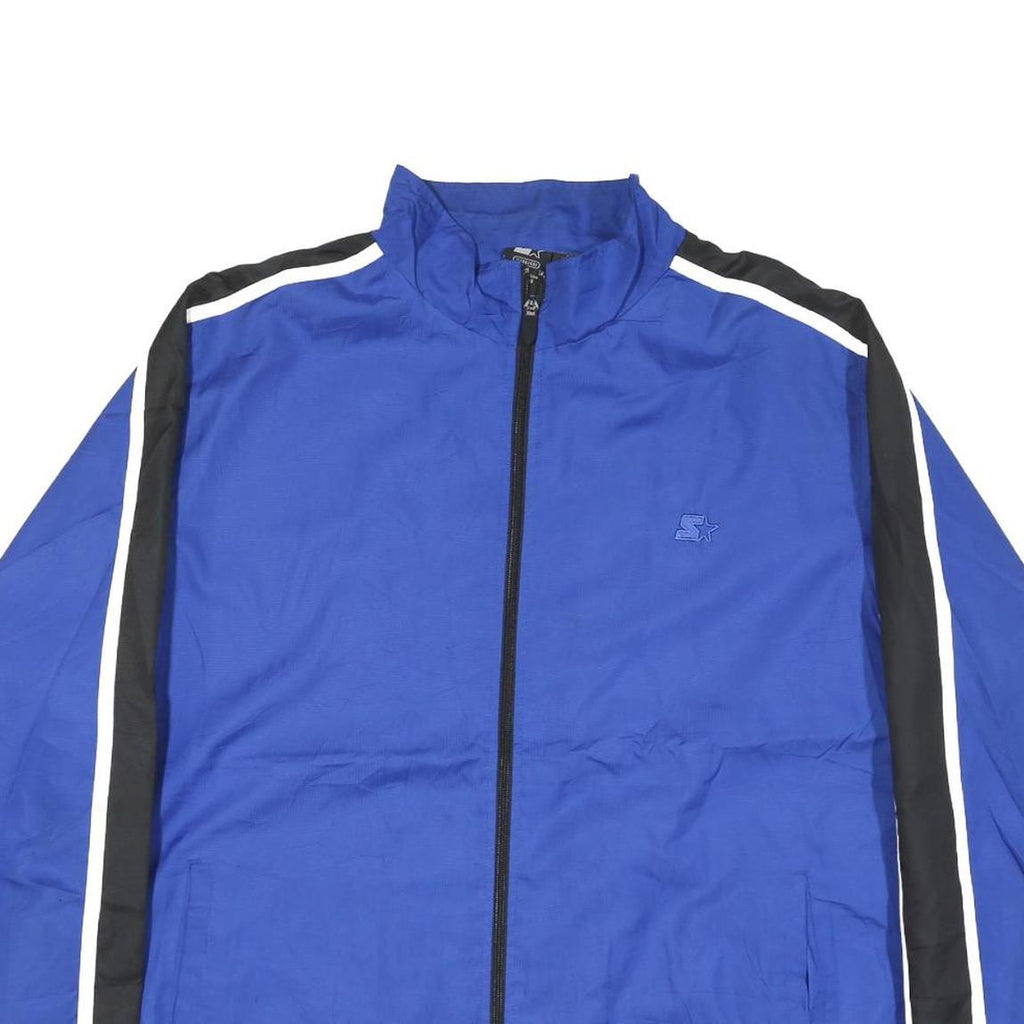 STARTER Mens Blue & Black Athletic Jacket XL Polyester Blend Sportswear Zip