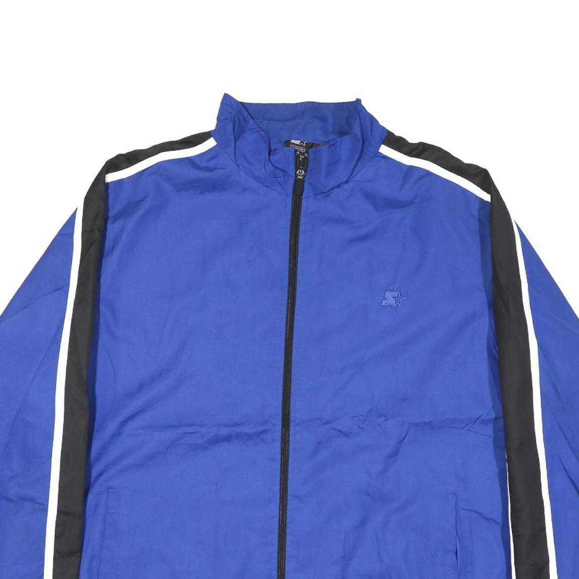 STARTER Mens Blue & Black Athletic Jacket XL Polyester Blend Sportswear Zip