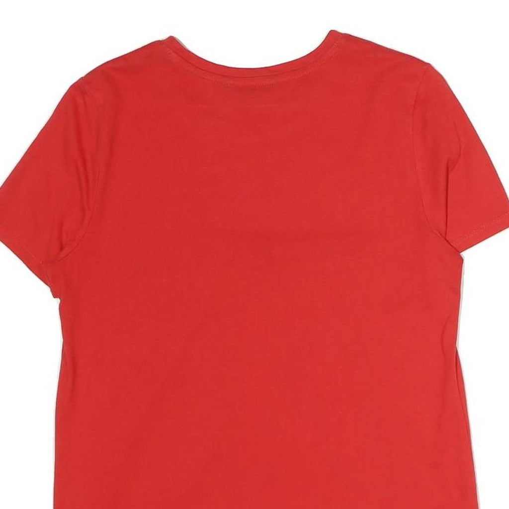 TOMMY HILFIGER Mens Red Graphic T-Shirt S Short Sleeve Crew Neck Logo Cotton