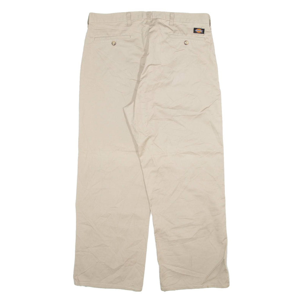 DICKIES Womens Trousers Beige Relaxed Straight W36 L28