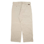 DICKIES Womens Trousers Beige Relaxed Straight W36 L28