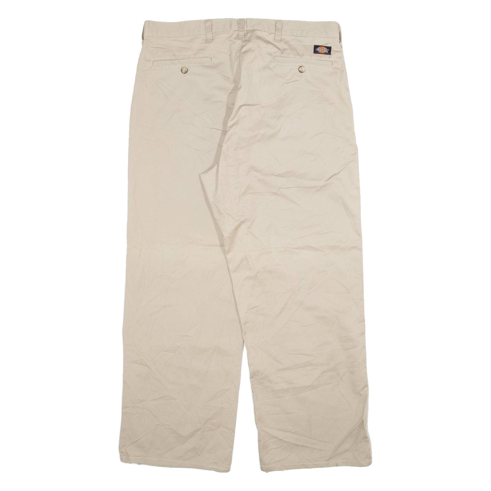DICKIES Womens Trousers Beige Relaxed Straight W36 L28