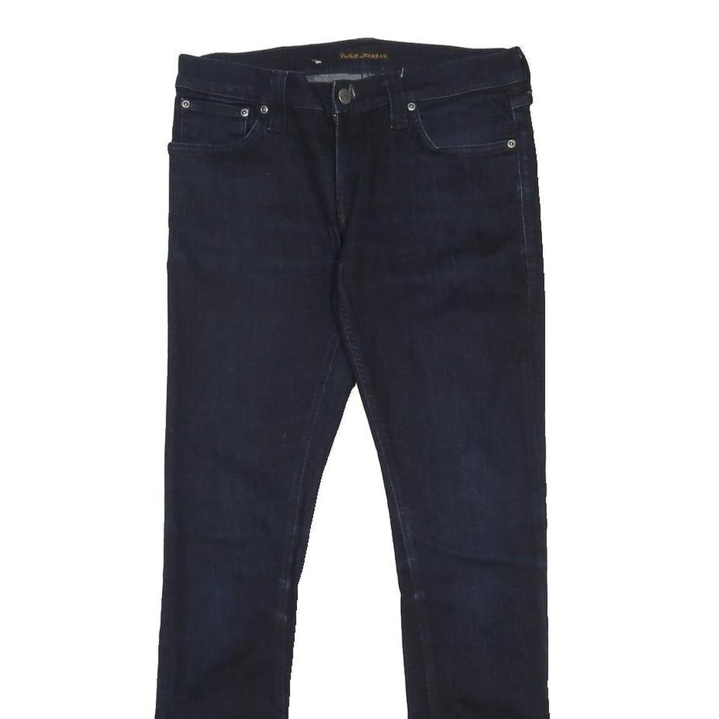 NUDIE JEANS Mens Slim Skinny Denim Dark W29 L32 Zip Cotton Blend Comfort