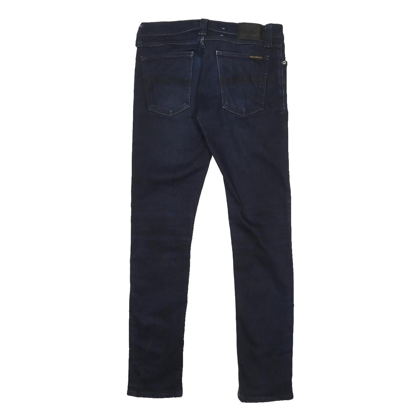 NUDIE JEANS Mens Slim Skinny Denim Dark W29 L32 Zip Cotton Blend Comfort