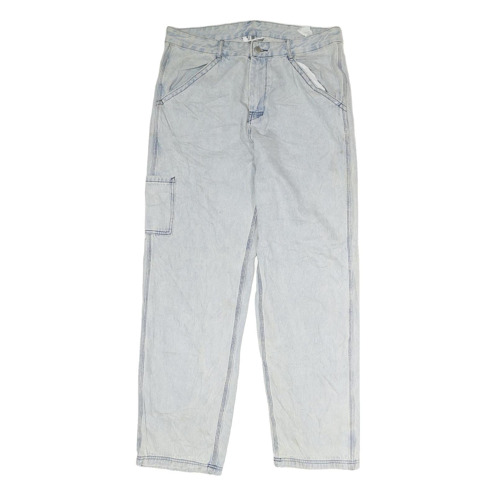 PSO BRAND Mens Jeans Light Blue Regular Straight Denim Rinse W37 L31 Casual
