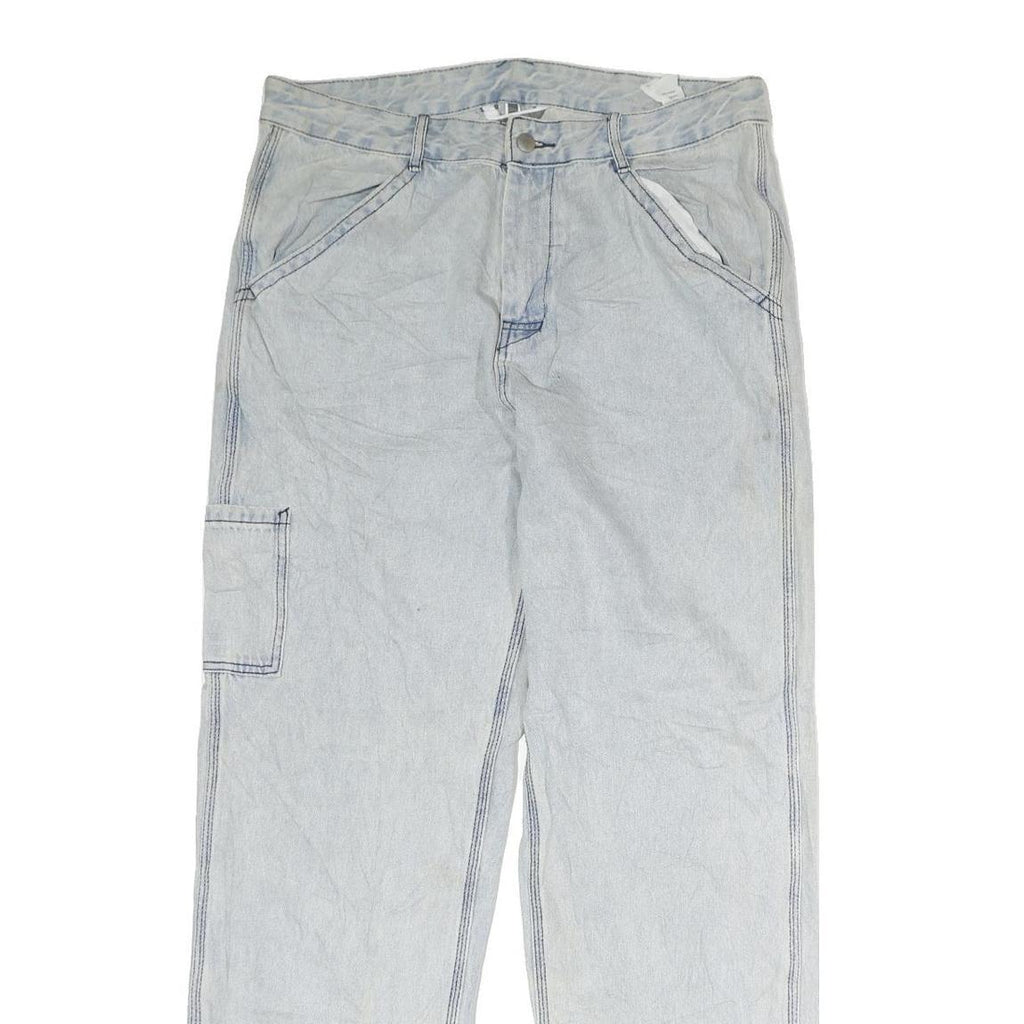 PSO BRAND Mens Jeans Light Blue Regular Straight Denim Rinse W37 L31 Casual