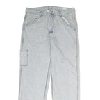 PSO BRAND Mens Jeans Light Blue Regular Straight Denim Rinse W37 L31 Casual