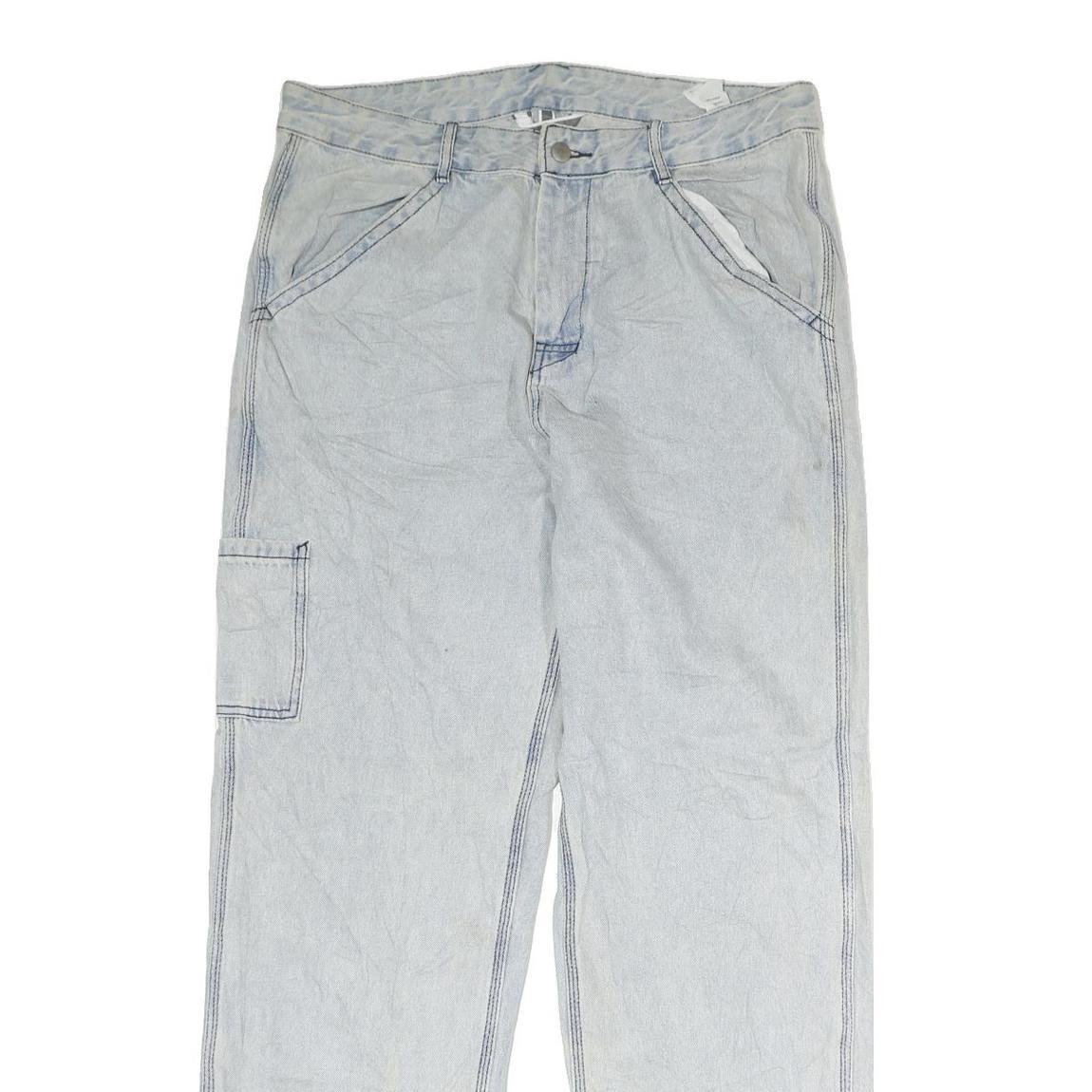 PSO BRAND Mens Jeans Light Blue Regular Straight Denim Rinse W37 L31 Casual