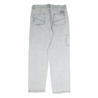 PSO BRAND Mens Jeans Light Blue Regular Straight Denim Rinse W37 L31 Casual