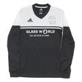 ADIDAS Mens Black & White Football Club Long Sleeve V-Neck Jersey M Sportswear