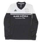 ADIDAS Mens Black & White Football Club Long Sleeve V-Neck Jersey M Sportswear