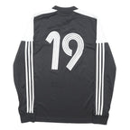 ADIDAS Mens Black & White Football Club Long Sleeve V-Neck Jersey M Sportswear
