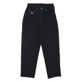 HIS Womens Cotton Blend Black Relaxed Straight Trousers W26 L25 Casual Zip