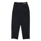 HIS Womens Cotton Blend Black Relaxed Straight Trousers W26 L25 Casual Zip