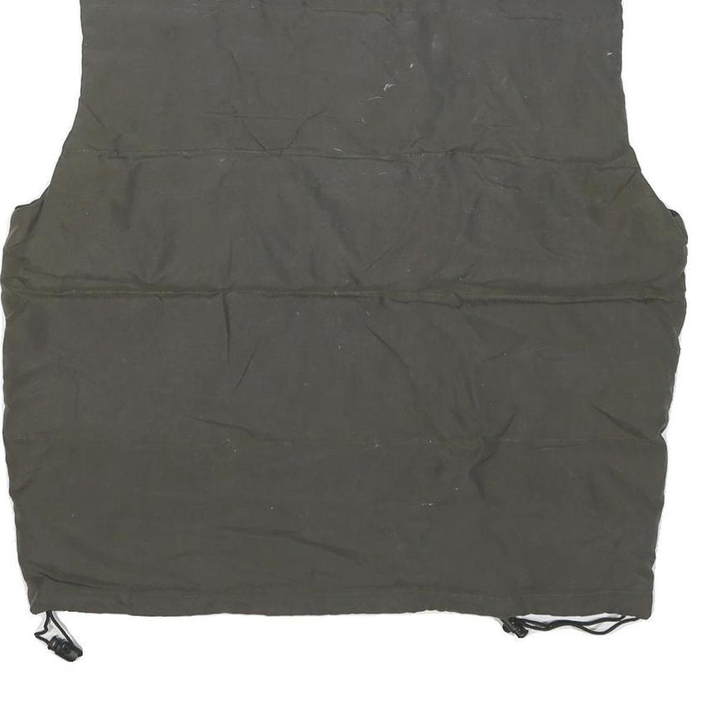 CHAMPION Mens Black Gilet L Polyester Blend Plain Logo Zip Puffer Sleeveless