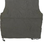 CHAMPION Mens Black Gilet L Polyester Blend Plain Logo Zip Puffer Sleeveless