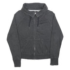 NIKE Womens Charcoal Grey Track Jacket M Cotton Blend Plain Zip Up Sportswear