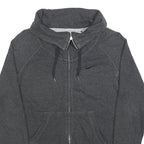 NIKE Womens Charcoal Grey Track Jacket M Cotton Blend Plain Zip Up Sportswear
