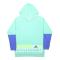 ADIDAS Womens Green & Purple Stellasport Pullover Hoodie M Colourblock Cotton