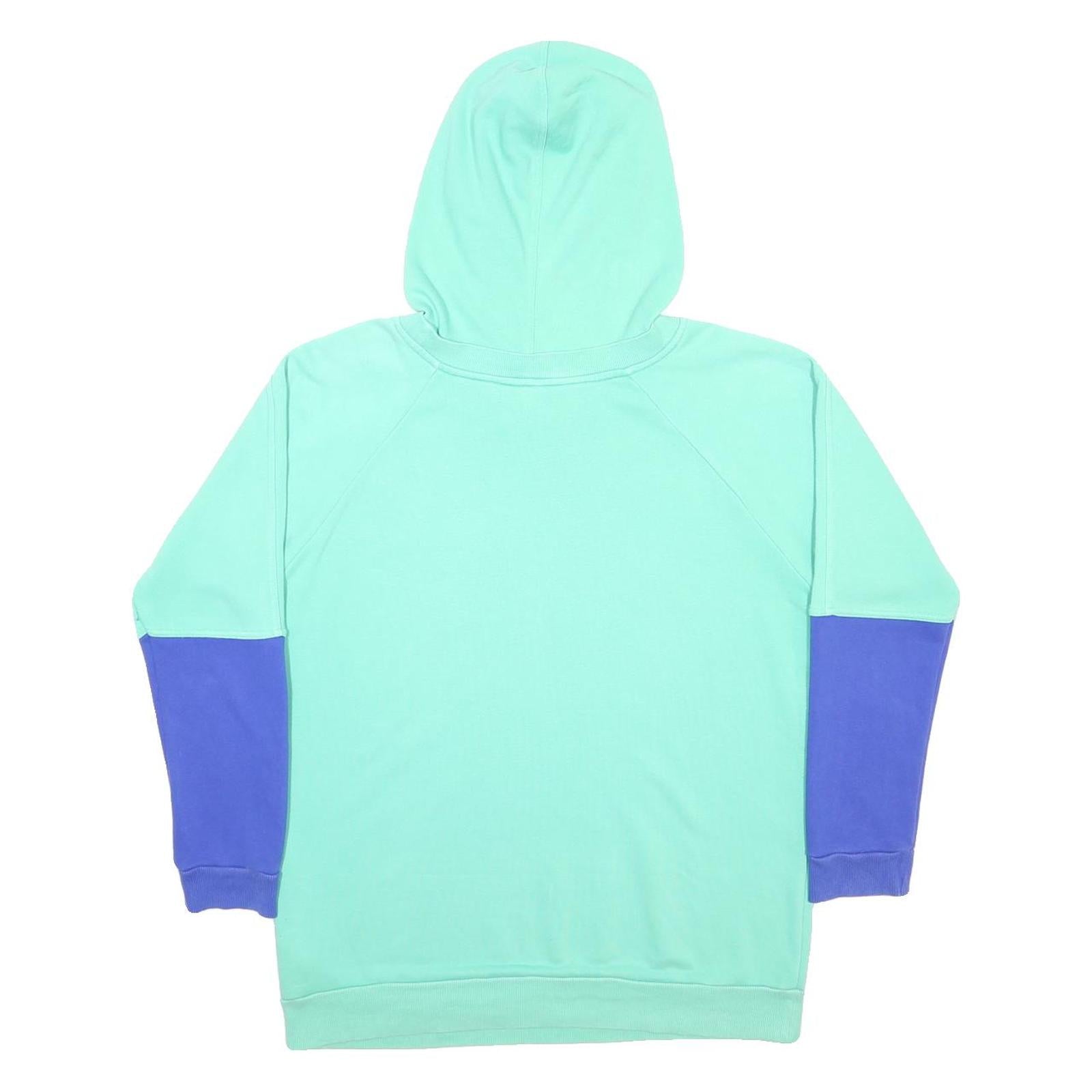 ADIDAS Womens Green & Purple Stellasport Pullover Hoodie M Colourblock Cotton