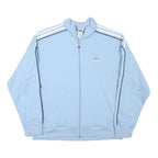 ADIDAS Mens Light Blue Polyester Blend Track Jacket L Zip Plain Sports