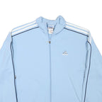 ADIDAS Mens Light Blue Polyester Blend Track Jacket L Zip Plain Sports