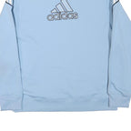 ADIDAS Mens Light Blue Polyester Blend Track Jacket L Zip Plain Sports