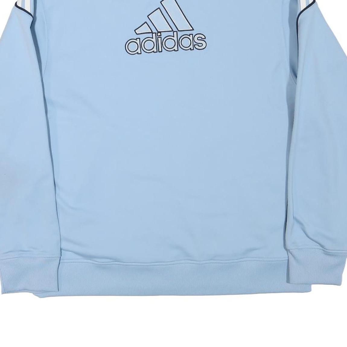 ADIDAS Mens Light Blue Polyester Blend Track Jacket L Zip Plain Sports