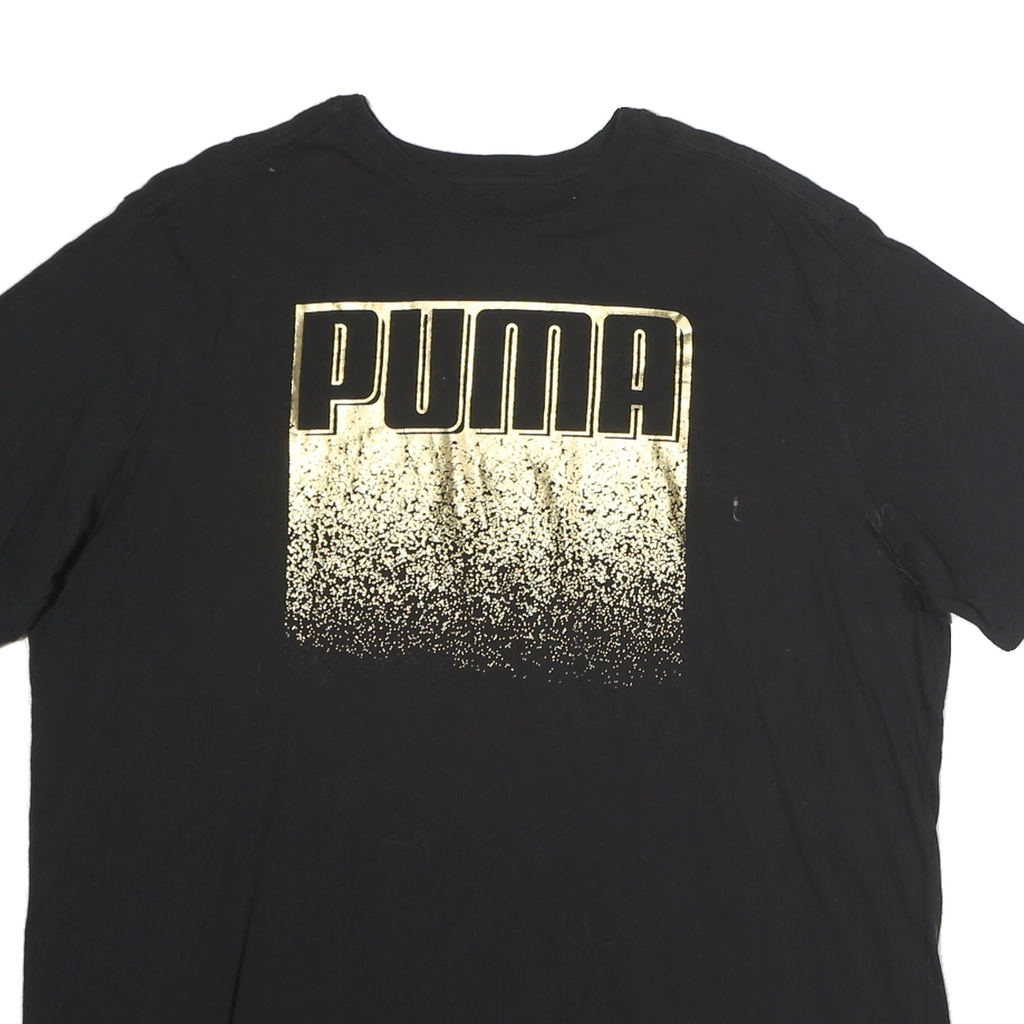 PUMA Womens Black & Gold Graphic T-Shirt XL Short Sleeve Crew Neck Casual
