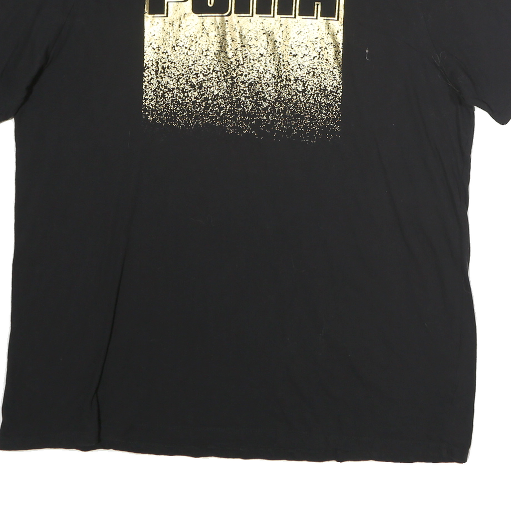 PUMA Womens Black & Gold Graphic T-Shirt XL Short Sleeve Crew Neck Casual