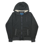 SURFANIC Mens Black Full Zip Hoodie L Sherpa Fleece Lined Warm Casual