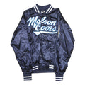 AUGUSTA Mens Navy Blue Satin Varsity Style Jacket S Polyester Button Closure