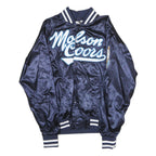 AUGUSTA Mens Navy Blue Satin Varsity Style Jacket S Polyester Button Closure