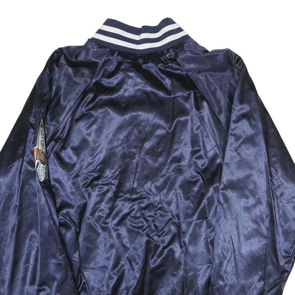 AUGUSTA Mens Navy Blue Satin Varsity Style Jacket S Polyester Button Closure