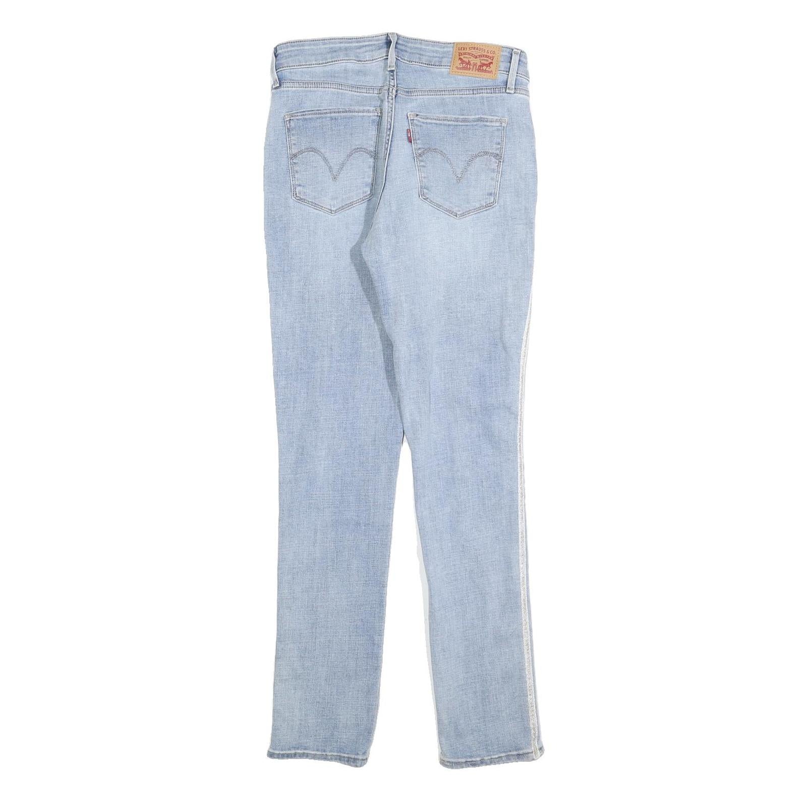 LEVI'S Womens Slim Light Blue Denim Slim Jeans W28 L30 Side Stripe Detail