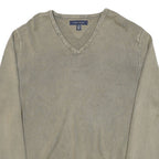 TOMMY HILFIGER Mens Beige Plain V Neck Basic Knit XL Cotton Blend Jumper