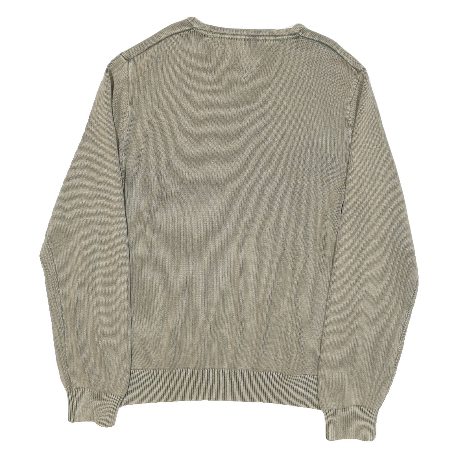 TOMMY HILFIGER Mens Beige Plain V Neck Basic Knit XL Cotton Blend Jumper