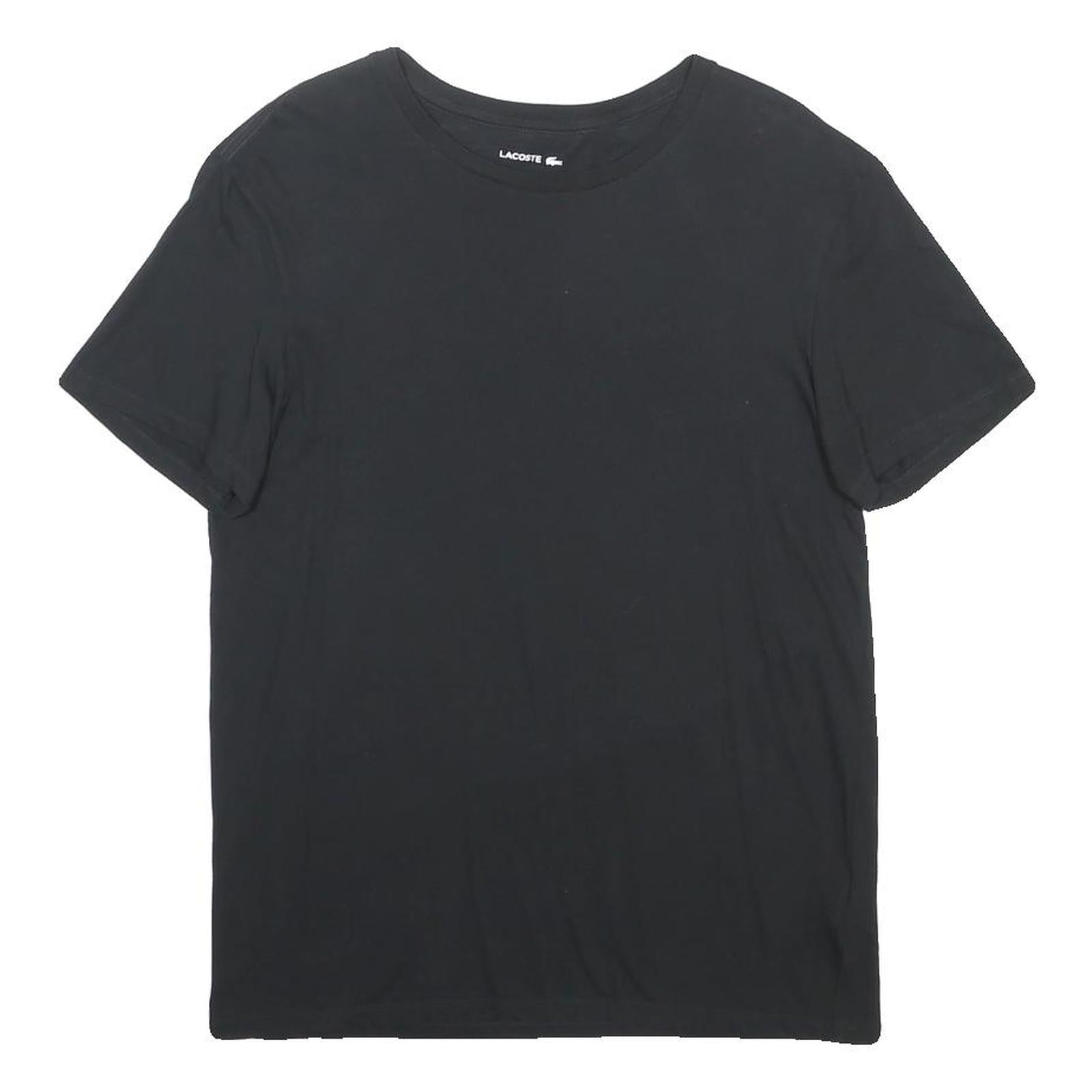 LACOSTE Mens Black Classic T-Shirt L Short Sleeve Crew Neck Cotton Blend